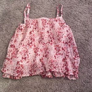 Pink flower tank top